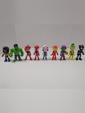 Marvel Spidey & His Amazing Friends 4" Figure Lot Goblin Hulk Ms. Marvel Electro